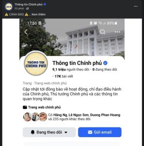 Trang Thông tin Chính phủ bị giả mạo