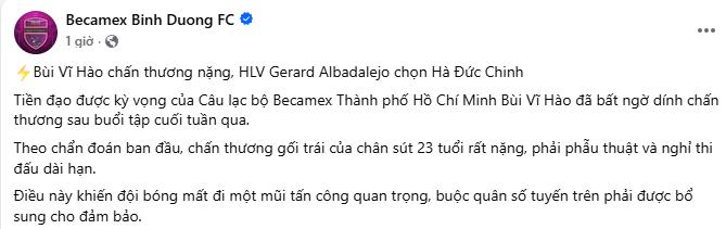 Vĩ Hào chấn thương ảnh 1